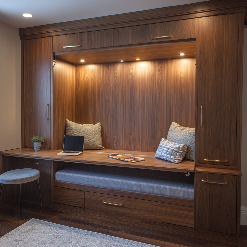 Custom Murphy Bed with Desk by Vorobcraft