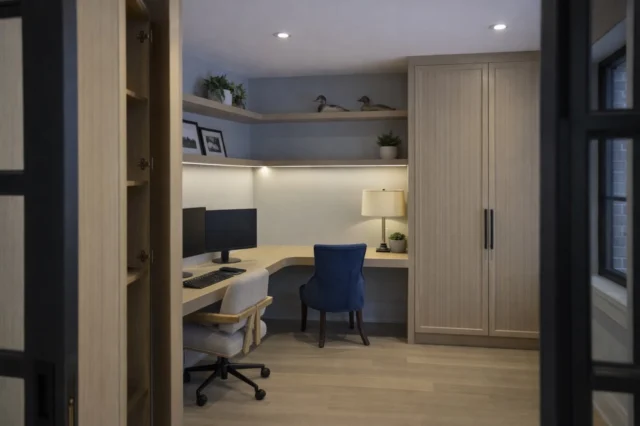 A well-designed home office doesn’t just look beautiful — it helps you work better.

This custom home office was designed to maximize storage, keep the space organized, and create a calm environment for productivity.

From integrated cabinetry to floating shelves and thoughtful lighting, every detail was tailored to our client’s needs.

What would be your must-have feature in a dream home office?

#CustomHomeOffice #HomeOfficeDesign #BuiltInCabinetry #CustomMillwork #TorontoHomes LuxuryInteriors Vorobcraft