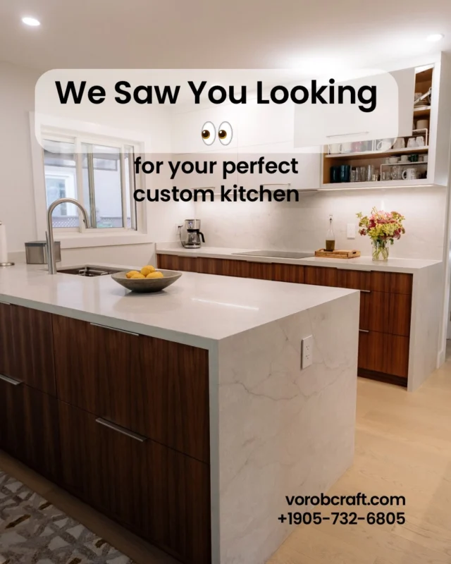 Your search for the perfect custom kitchen ends here.

Let’s bring your vision to life with timeless design, exceptional craftsmanship, and every detail made just for you.

From the initial design consultation to precision manufacturing and professional installation, we create custom kitchens that are as functional as they are beautiful.

📍 Proudly serving Toronto & the GTA
📞 (905) 732-6805
🌐 vorobcraft.com

Book your free consultation today and let’s create the kitchen you’ve always imagined.